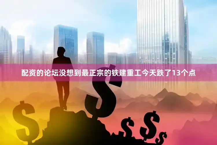 配资的论坛没想到最正宗的铁建重工今天跌了13个点